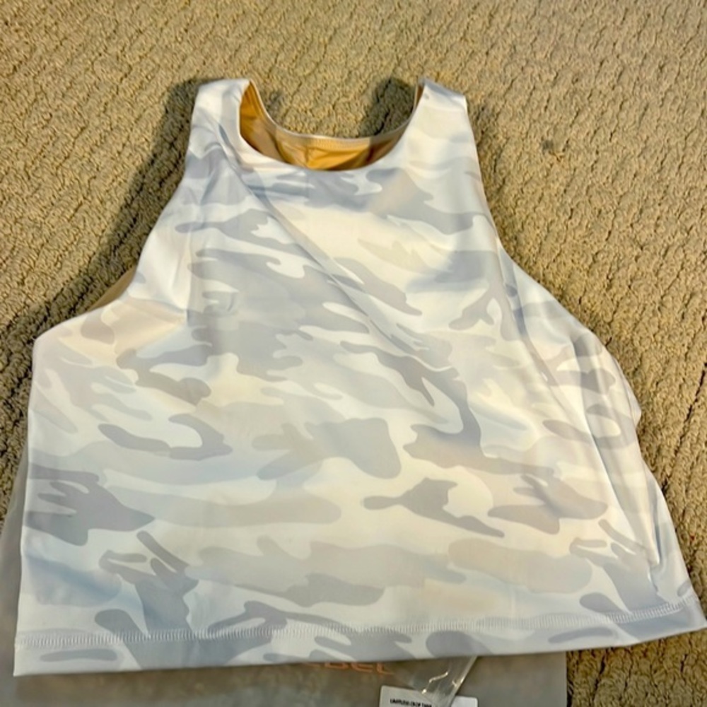Iron rebel limitless crop tank top snow camo large new
